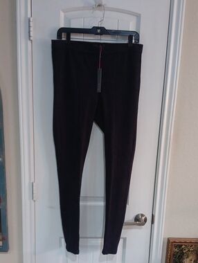 Level 99 Black Faux Suede Leggings Size L OY1233 Pull On Skinny Pants
